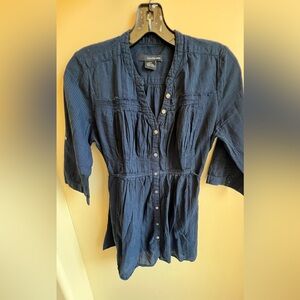 Calvin Klein Jeans Dark Blue Button-Up Blouse